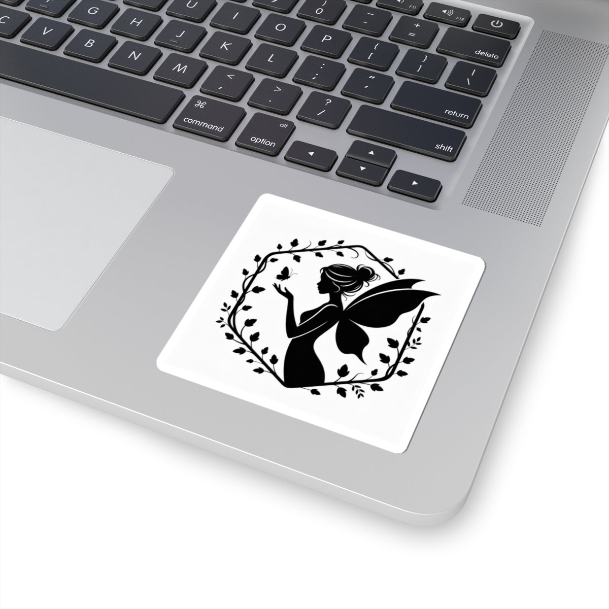 Moonlit Fairy Kiss-Cut Sticker | witchy Christmas, winter solstice art